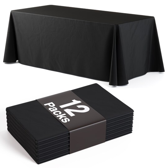 Exquisite; Bulk Pack Plastic Table Cloth - 70"x 120 Inch Rectangle Disposable Tablecloth for Parties - Rectangle Tablecloth - Disposable Table Cloths for Parties-Exquisite Party Solids; Category:Table Covers & Skirts; Image:1